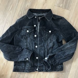 Dark Gray Relaxed Denim Jacket
